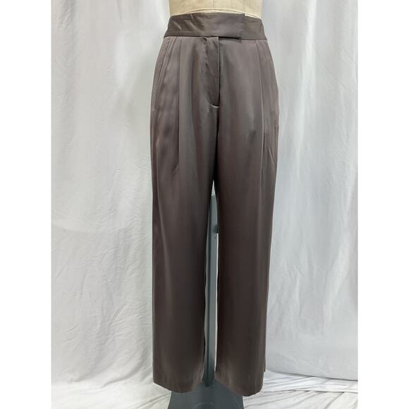 The Sei 'Wide Leg' Tan Satin Trouser Size 2 - Picture 2 of 5